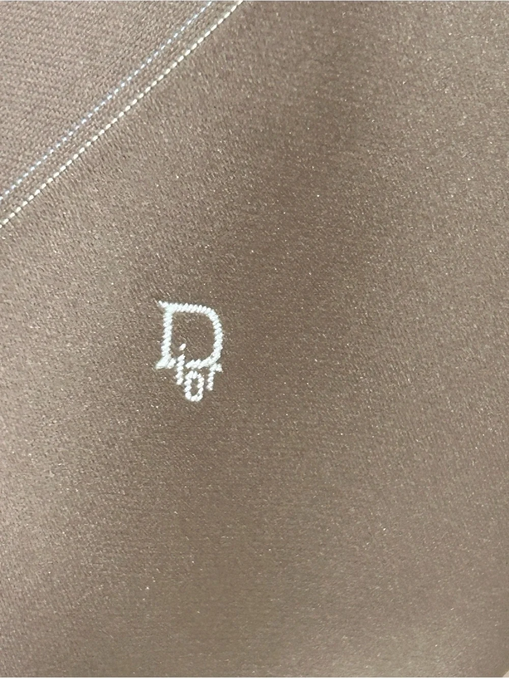Christian Dior Vintage Striped Tie Brown Silver Logo Quiet Luxury Necktie dad